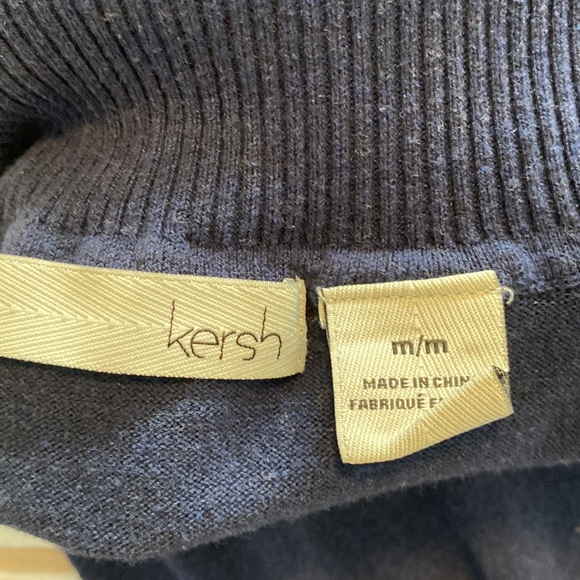 Kersh navy blue long cotton/ spandex blend dress with belt size M PTP16 length57 - Picture 6 of 9